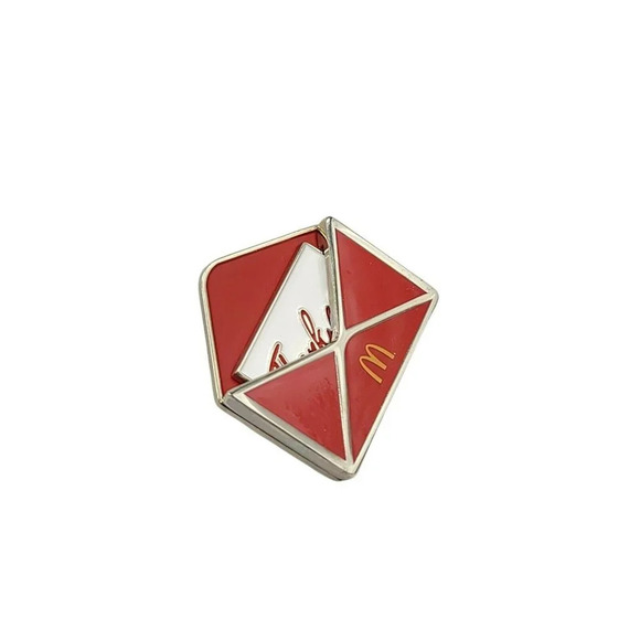 McDonalds Service Employee Lapel Hat Pin Silver Finish Thank You Letter 2010 VTG - Picture 3 of 4